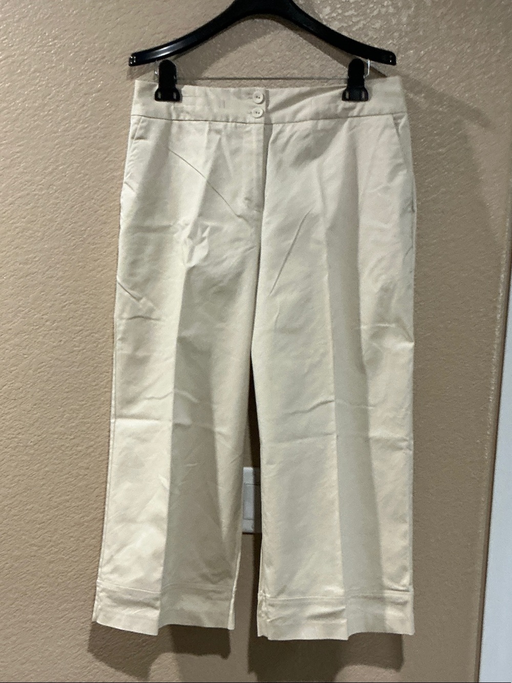Laundry By Shelli Segal Cream Cropped Dress Pants